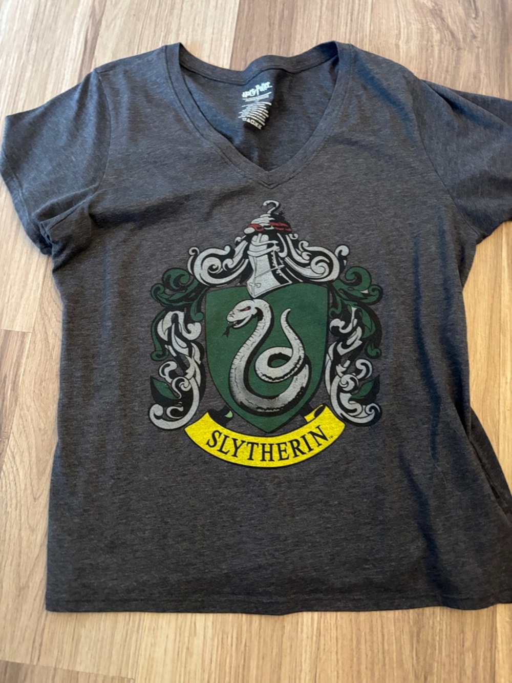 Warner Bros. Harry Potter V-Neck Tee - Dark Gray with White Print
